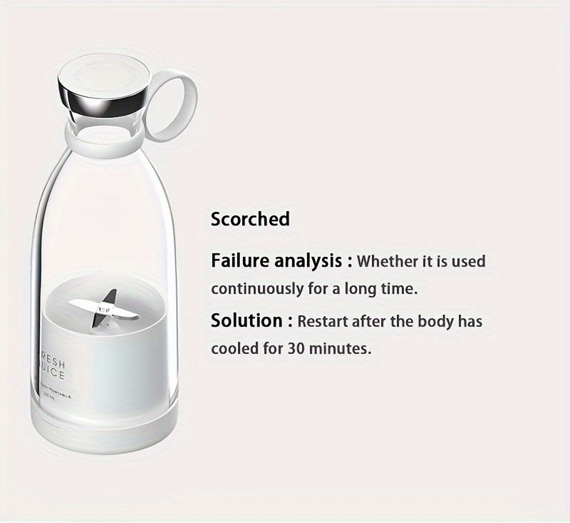 Blender Portabil Electric Wireless Mini - Storcător Fructe 350ml